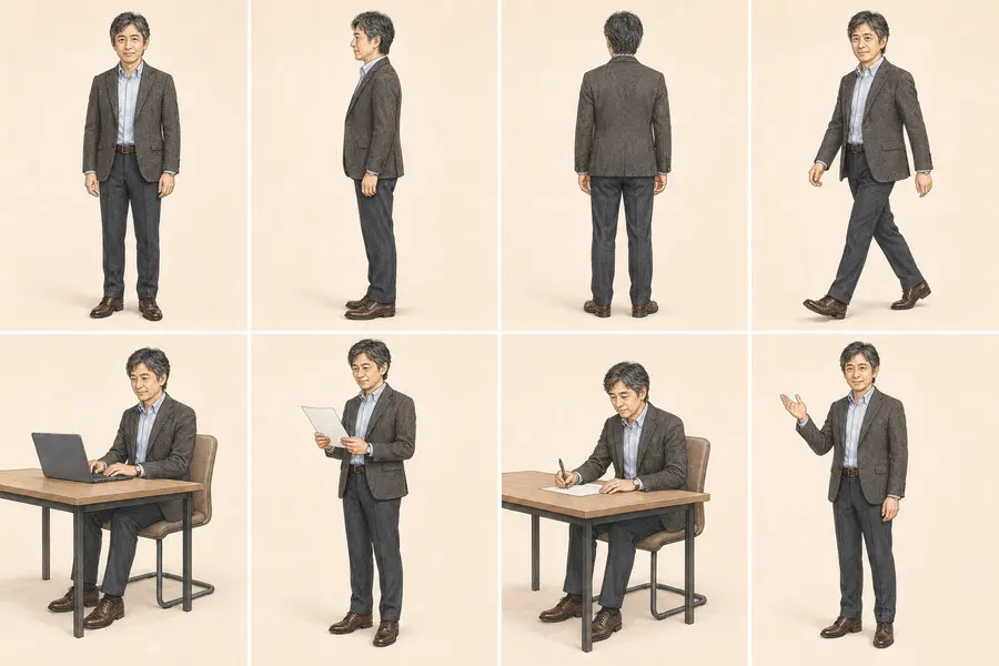 標準AI社員構成例のHD-2D画像