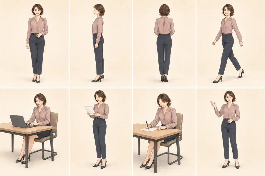 標準AI社員構成例のHD-2D画像