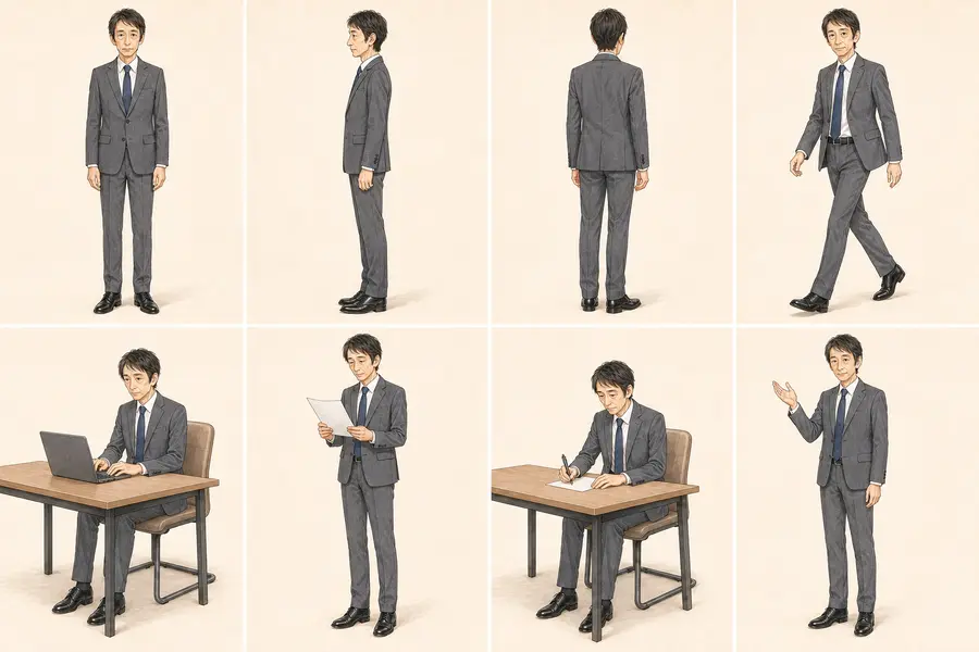 標準AI社員構成例のHD-2D画像