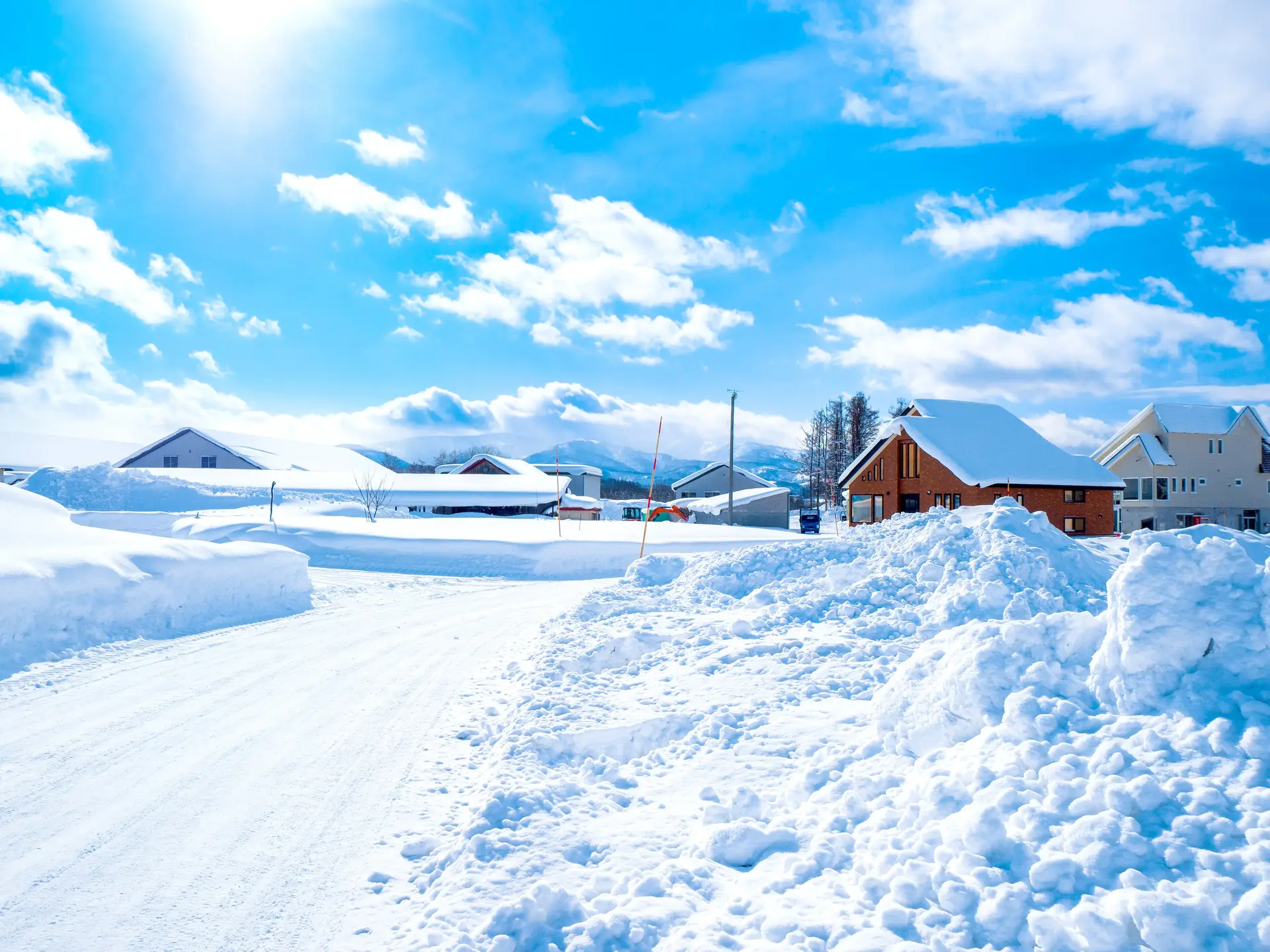 雪に包まれた北海道岩見沢市