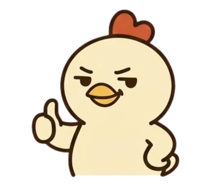 おすすめを案内するにわとりさん