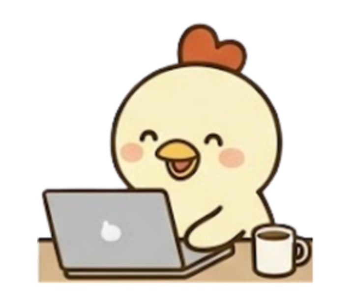 パソコンで業務システムを制作するにわとりさん