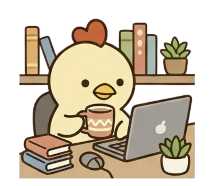 動画制作の条件を確認するにわとりさん