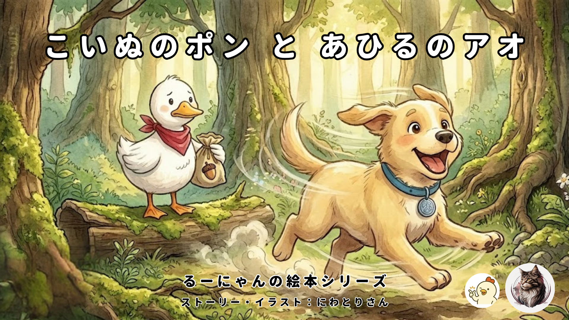 こいぬのポンとあひるのアオ